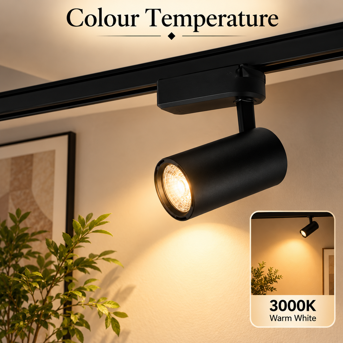 Proiector LED de exterior, 15 W, 3000 K, lumină caldă, negru