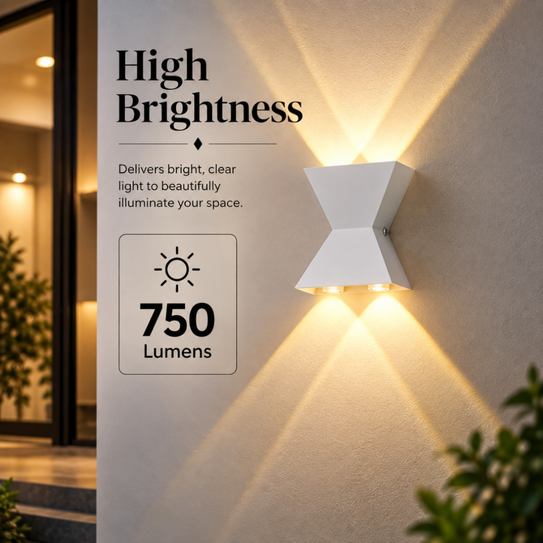 Aplică LED albă, 2 lumini, 6 W, 750 lm, 3 temperaturi de culoare