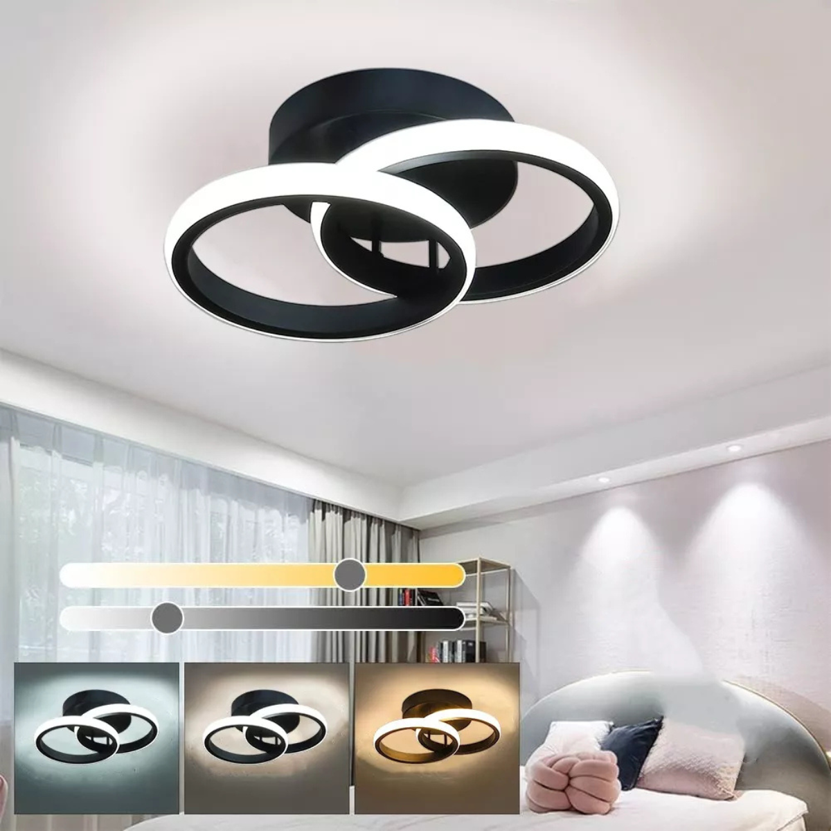 Plafonieră LED 20 W, 25 cm, albă, cu telecomandă și lumină reglabilă