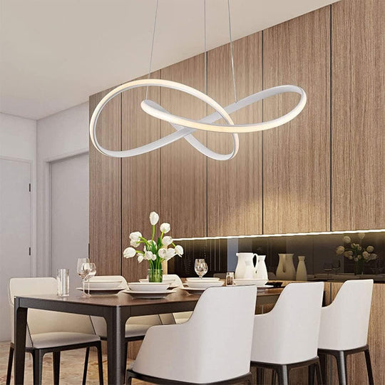 Pendul LED INFINITY alb, cu telecomandă, intensitate și culoare reglabile