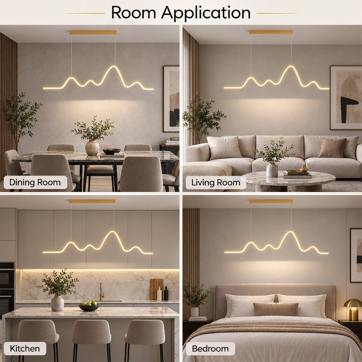 Plafonieră LED aurie, 64 W, Wi-Fi, telecomandă, dimabilă, 120 × 80 cm