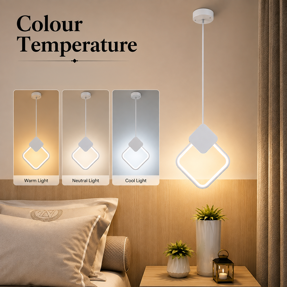 Pendul LED alb, 13 W, 650 lm, Ø22 cm, 3 moduri de iluminare
