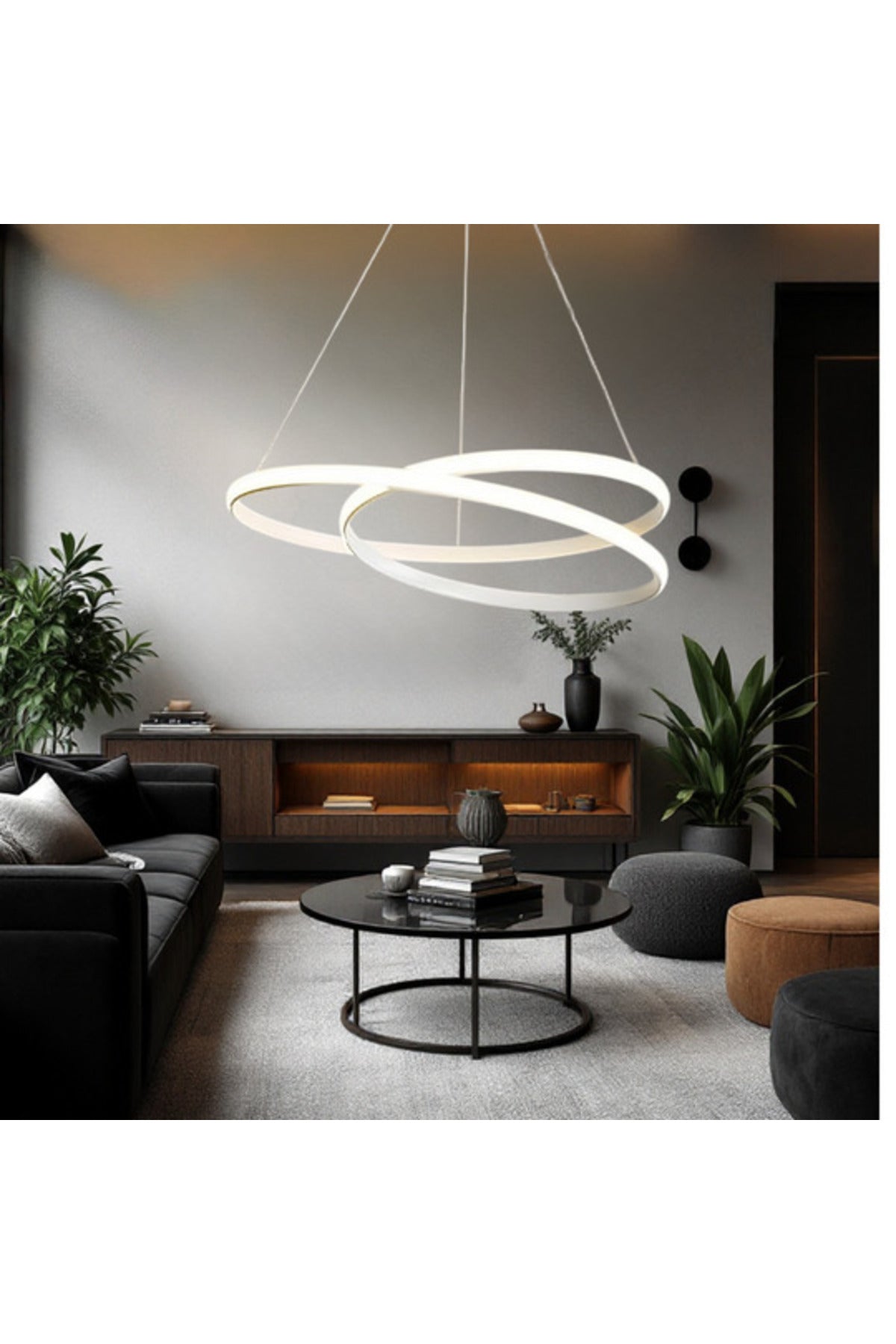 Lustră LED suspendată albă, 120 W, dimabilă, cu telecomandă