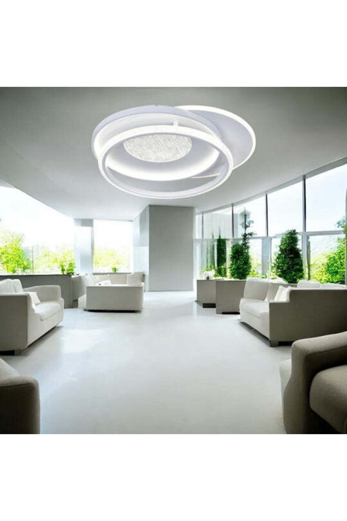 Plafonieră LED circulară cu telecomandă, 3 culori de lumină, alb