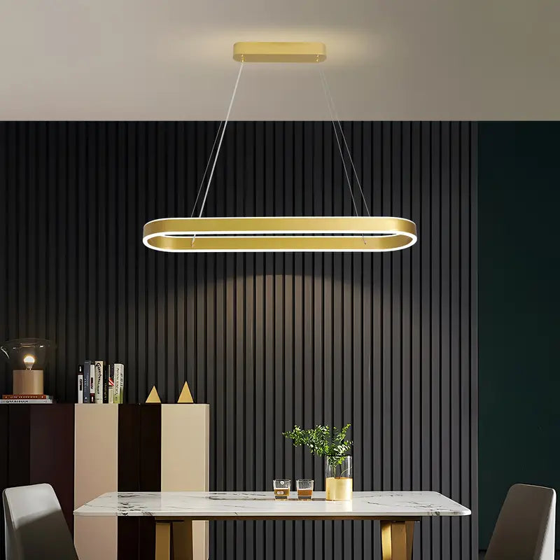 Plafonieră LED aurie 80 cm, dimabilă, cu Wi-Fi și telecomandă