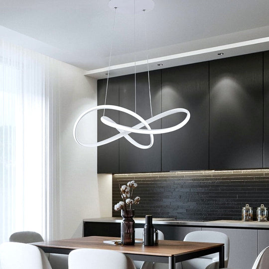 Pendul LED INFINITY alb, cu telecomandă, intensitate și culoare reglabile