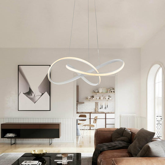 Pendul LED INFINITY alb, cu telecomandă, intensitate și culoare reglabile