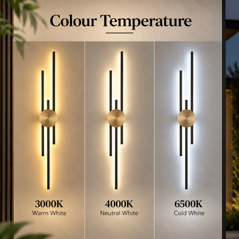 Aplică LED de perete, 80 cm, metal alb, 3 temperaturi de culoare
