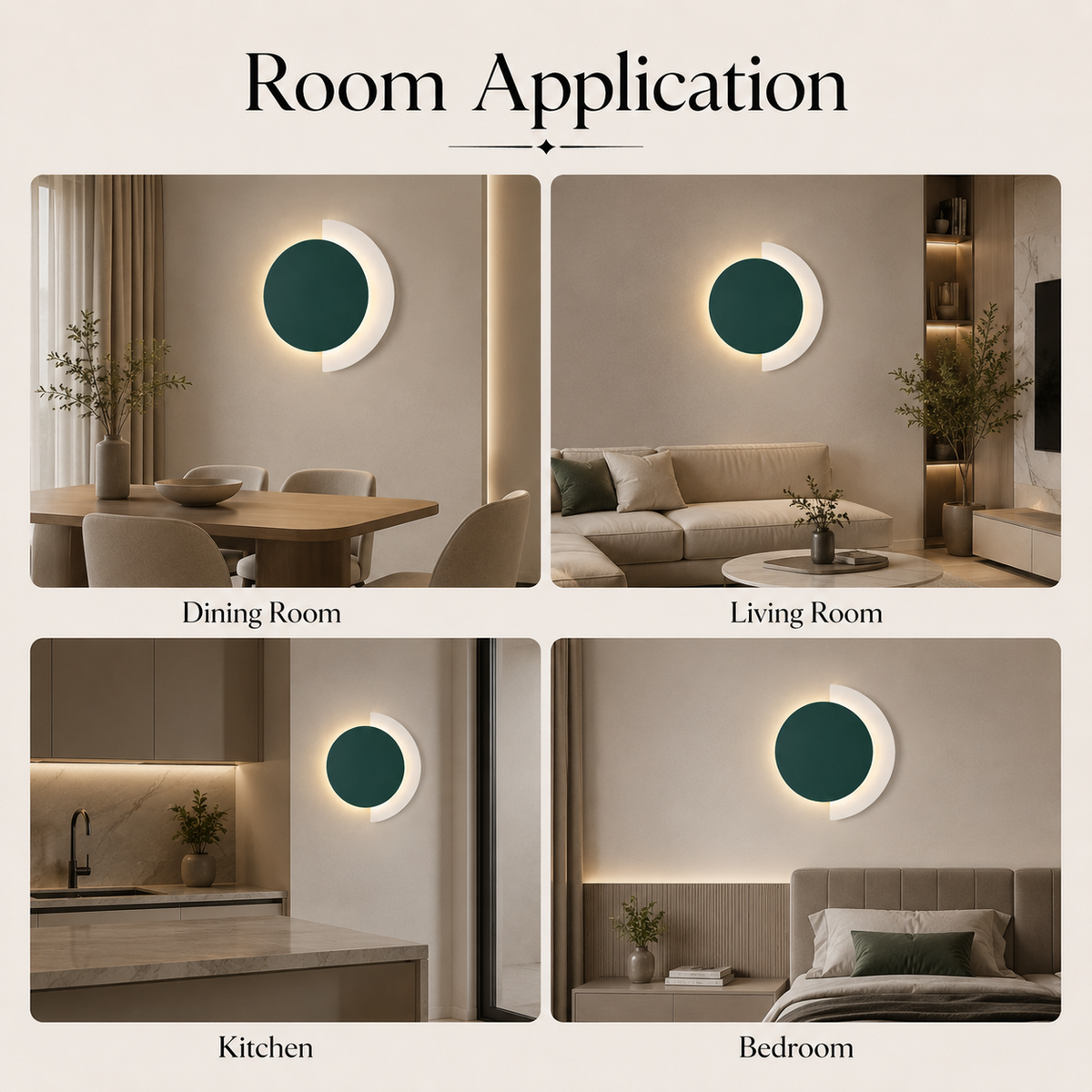 Aplica LED de perete, verde, Ø30 cm, 3 culori, 26 W, 1500 lm