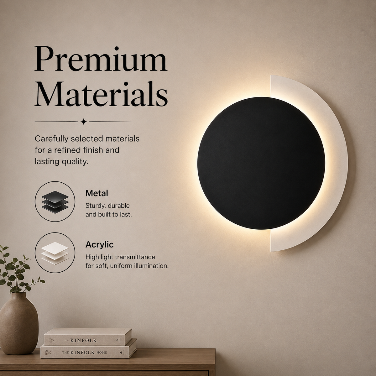 Aplică LED de perete neagră Ø30 cm, 26 W, 1500 lm, 3 culori de lumină
