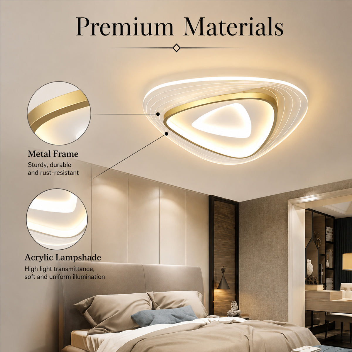 Plafonieră LED 48 cm, 120 W, 6000 lm, dimabilă, Wi-Fi, telecomandă, albă