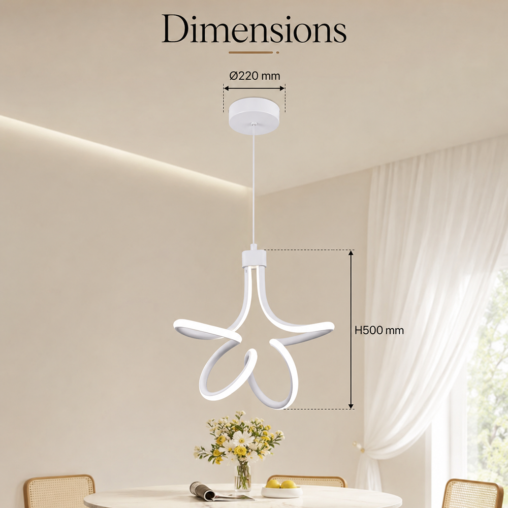 Plafonieră LED albă, 30 W, 1500 lm, 3 tonuri de lumină, Ø22 x 50 cm