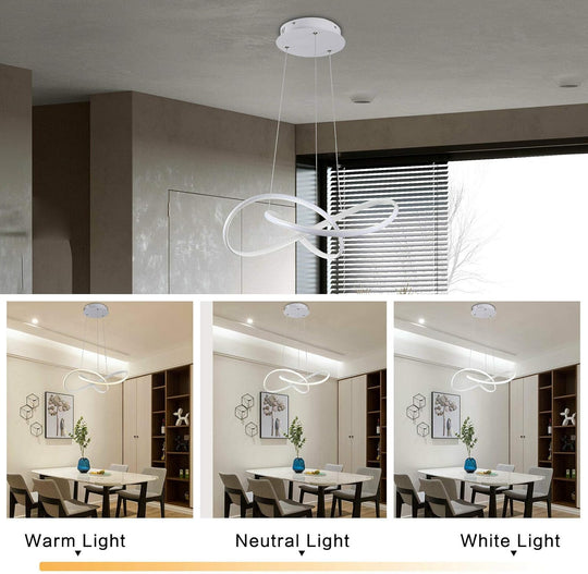Pendul LED INFINITY alb, cu telecomandă, intensitate și culoare reglabile