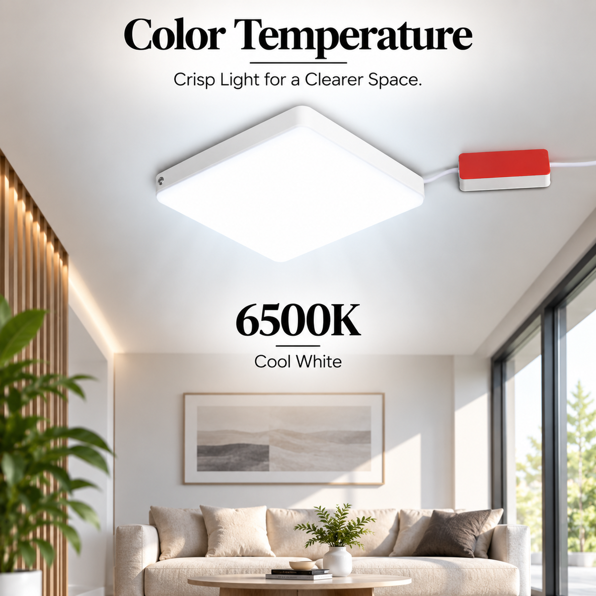 Aplică LED pătrată FSP830S, 18 W, 1700 lm, 6500 K, 220 V