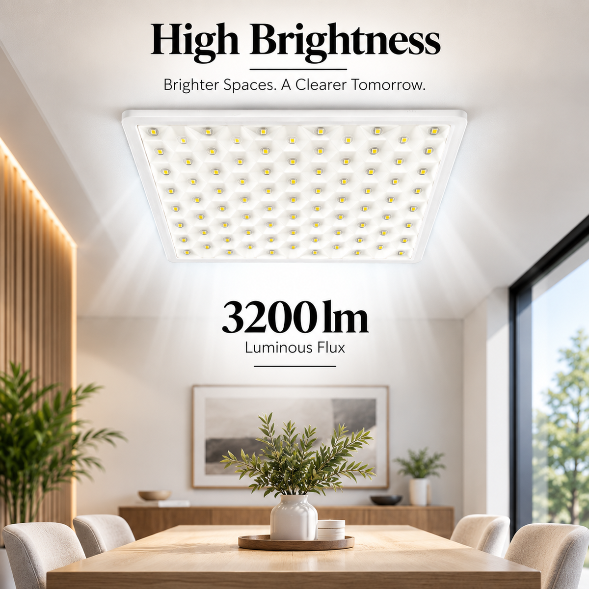Spot LED încastrat alb, 32 W, 3200 lm, 3 culori, 17 cm