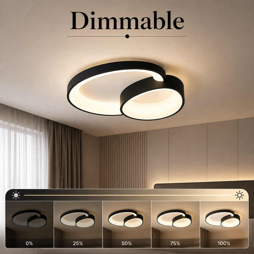 Plafonieră LED dimabilă 50 cm cu Wi-Fi, telecomandă și 3 culori de lumină