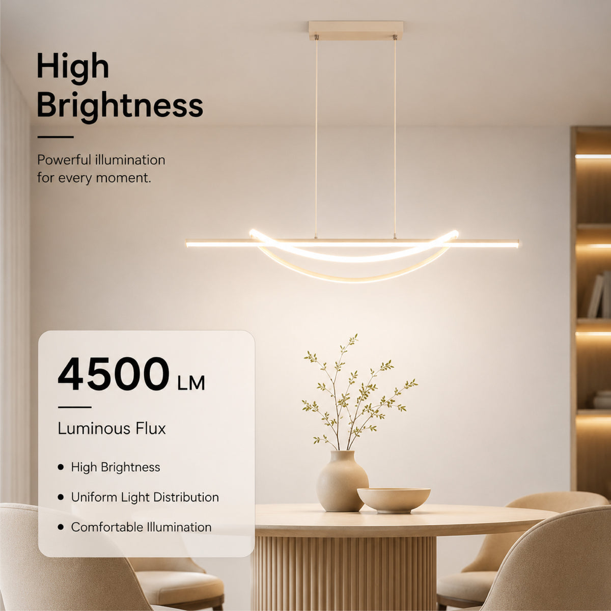 Plafonieră LED 92 W, 100 cm, cu telecomandă și 3 temperaturi de culoare