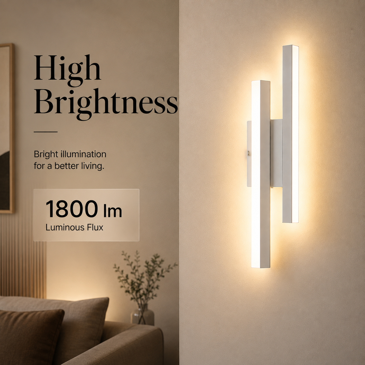 Aplica LED de perete albă, 41 cm, 24 W, 3 temperaturi de culoare