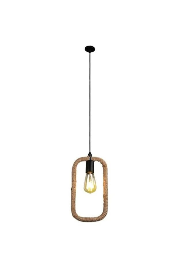 Lustră rustică din sfoară, soclu E27, 60 W, 35 × 80 cm