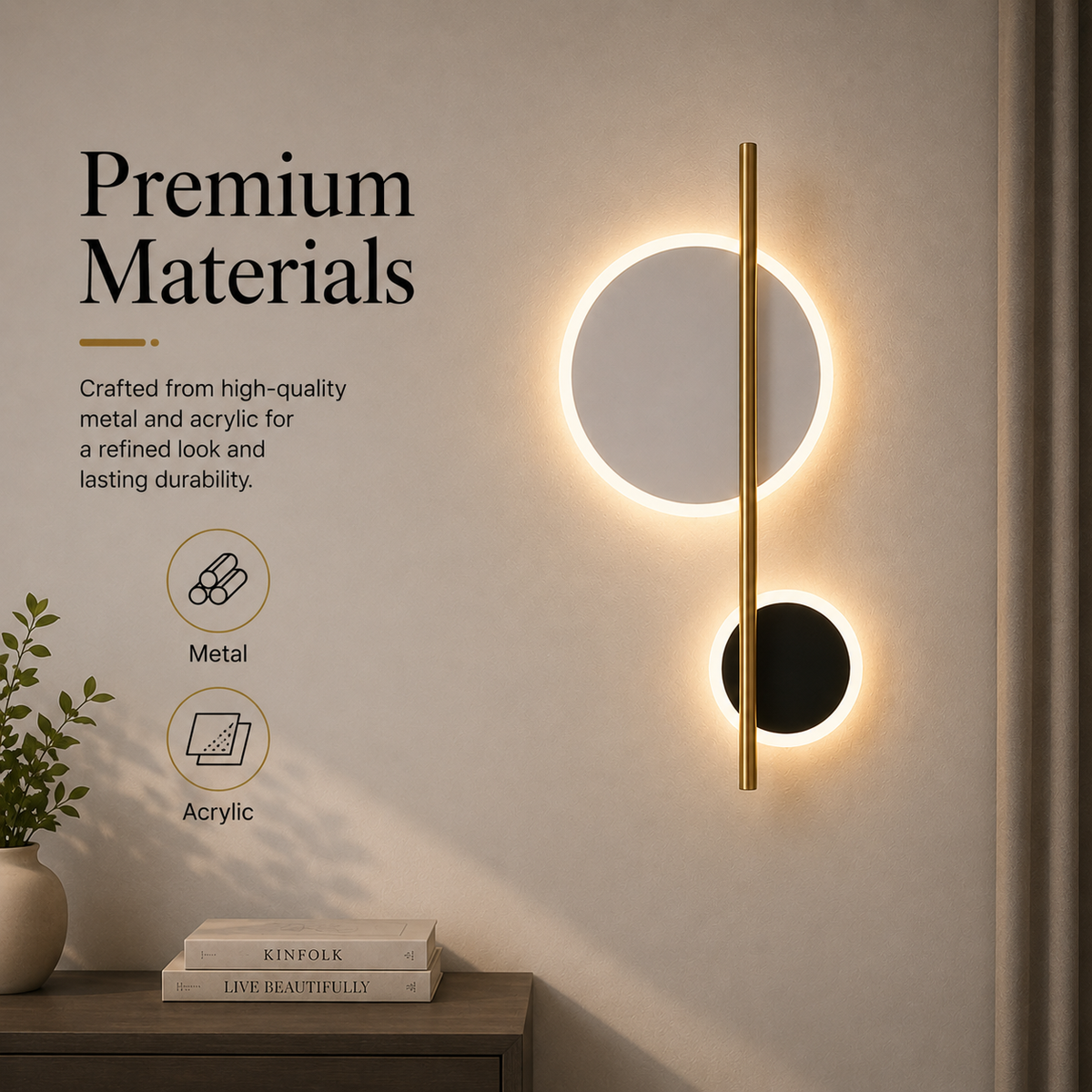Aplică LED modernă de perete, neagră, 34 W, 50 × 25 cm, 1500 lm