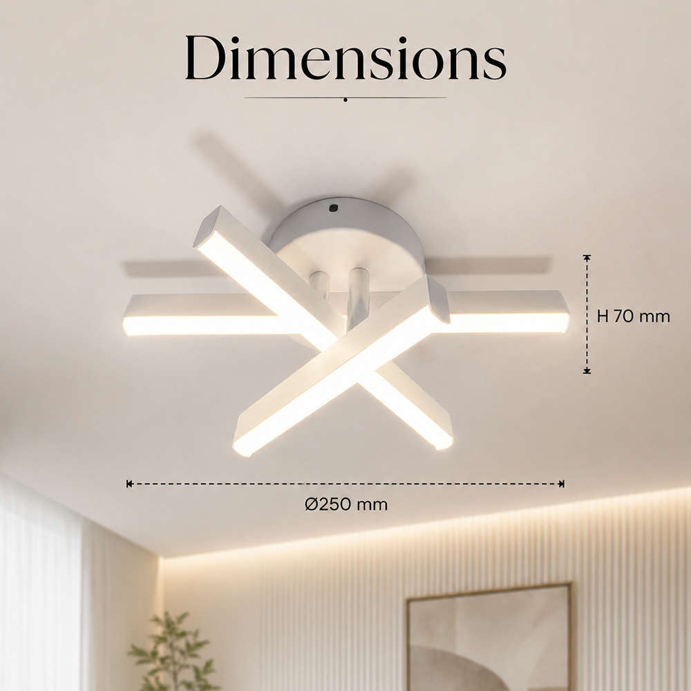 Plafonieră LED albă, 24 W, 3 culori de lumină, Ø25 cm