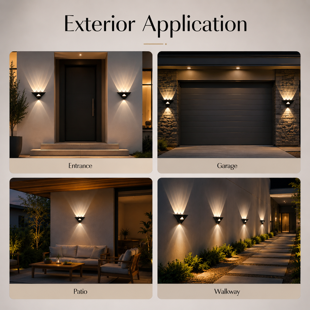 Aplică LED de exterior, 8 W, 640 lm, IP65, 3 temperaturi de culoare, alb