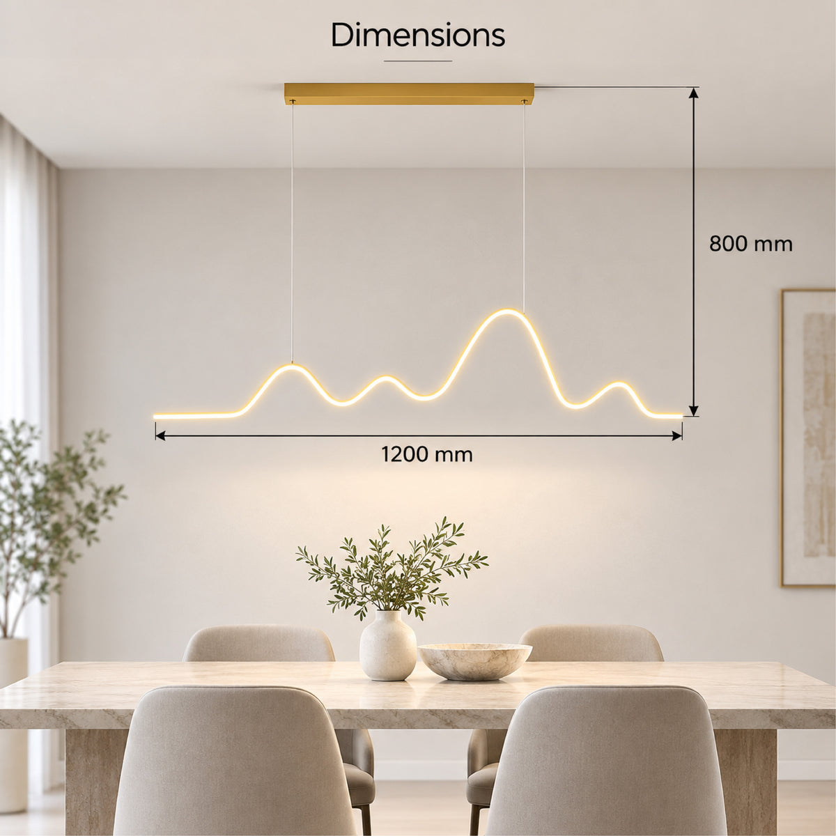Plafonieră LED aurie, 64 W, Wi-Fi, telecomandă, dimabilă, 120 × 80 cm
