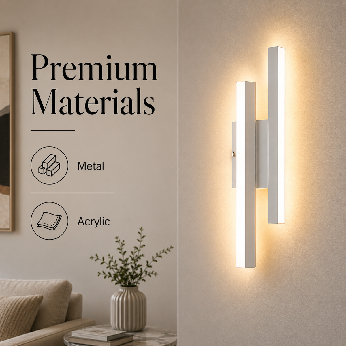 Aplica LED de perete albă, 41 cm, 24 W, 3 temperaturi de culoare