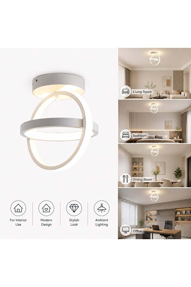 Plafonieră LED albă, 26 W, 1200 lm, 3 culori de lumină, Ø22 cm