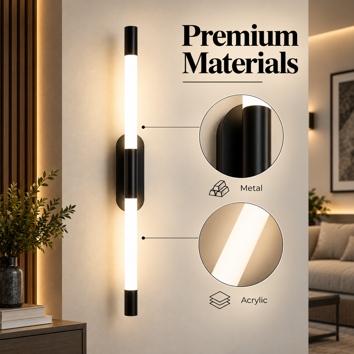 Aplică LED de perete, neagră, 16 W, 800 lm, 3 tonuri de lumină