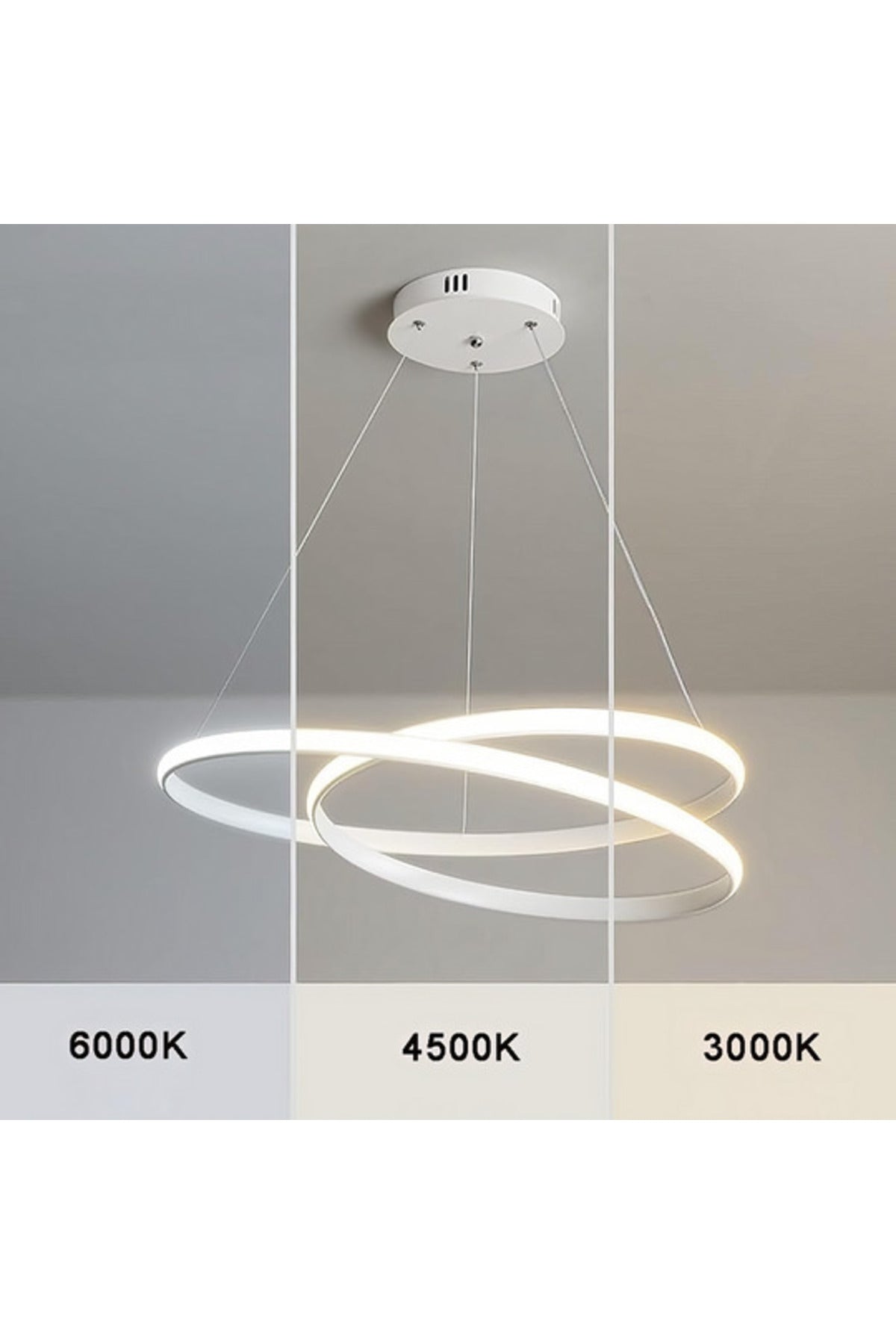 Lustră LED suspendată albă, 120 W, dimabilă, cu telecomandă