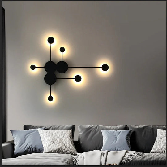 Aplică LED de perete modernă, neagră, pentru interior