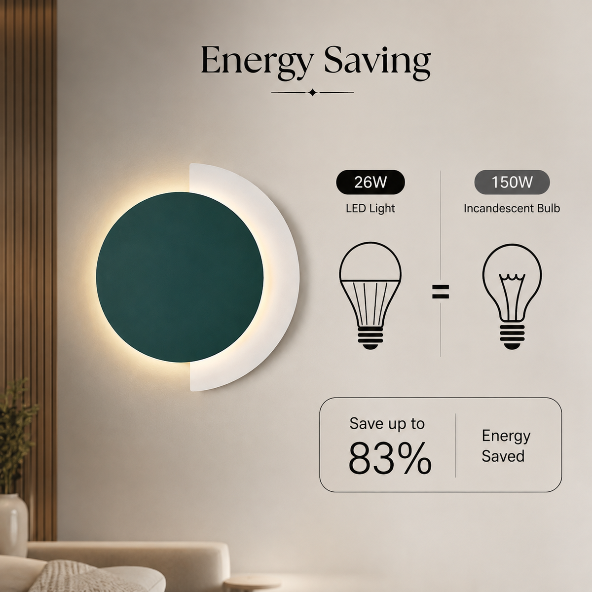 Aplica LED de perete, verde, Ø30 cm, 3 culori, 26 W, 1500 lm