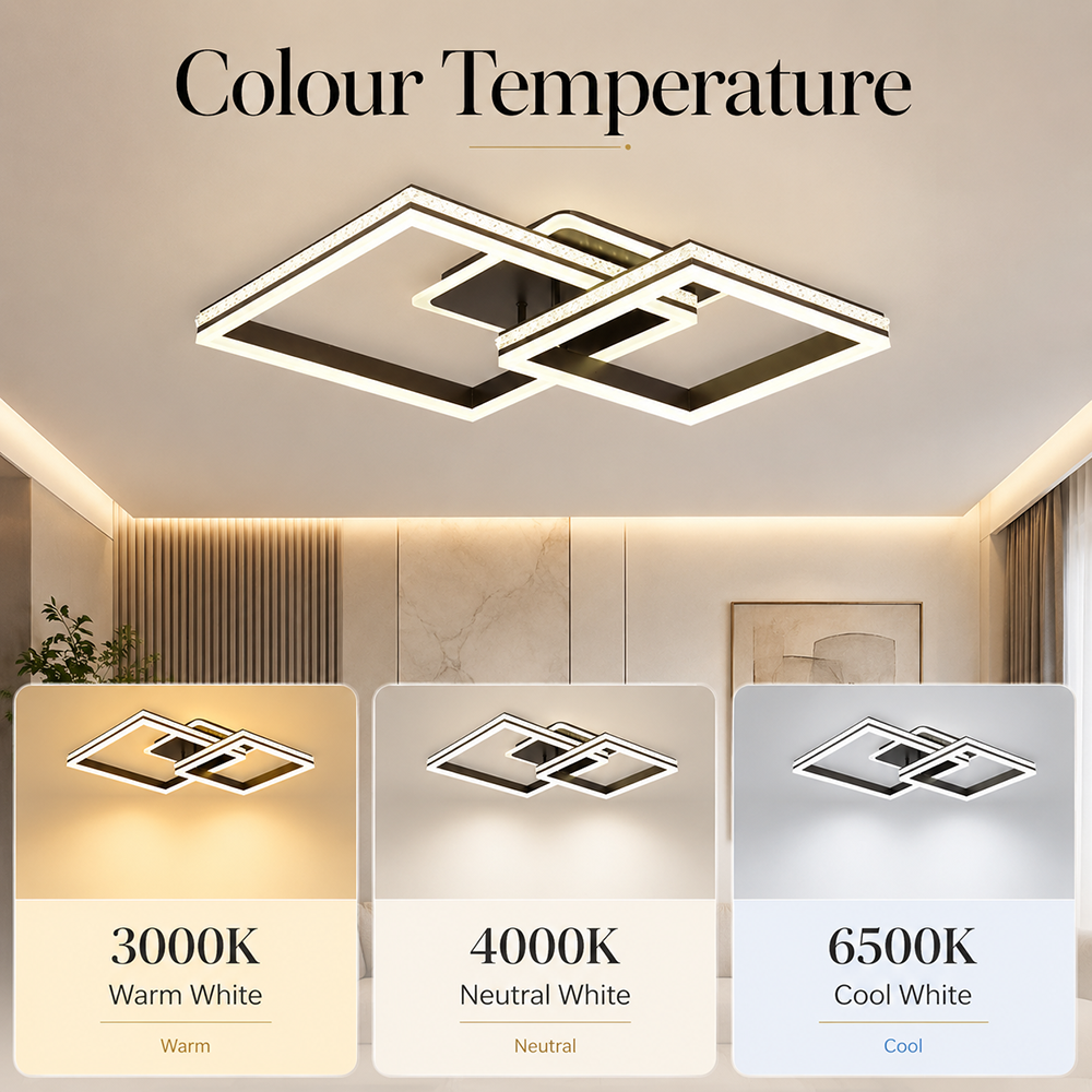 Plafonieră LED 160 W, dimabilă, Wi-Fi, cu telecomandă, maro cafea