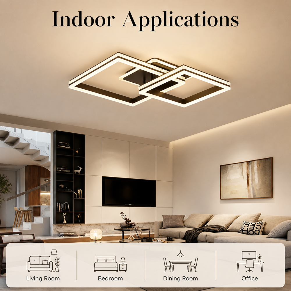 Plafonieră LED 160 W, dimabilă, Wi-Fi, cu telecomandă, maro cafea
