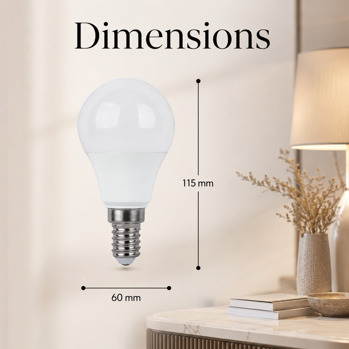 Bec LED E14, 5,5 W, 3000 K, 380 lm, echivalent 45 W