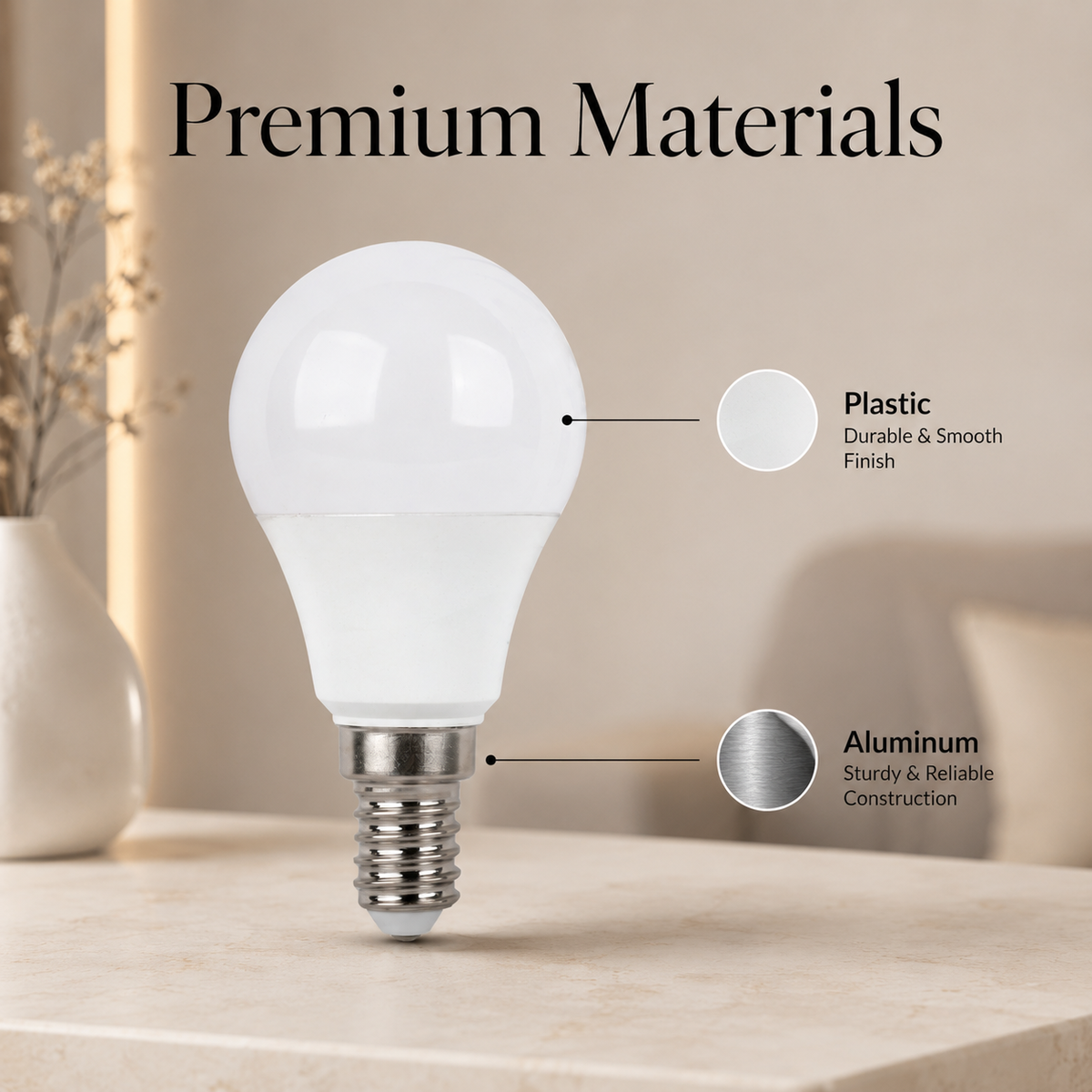 Bec LED E14, 5,5 W, 3000 K, 380 lm, echivalent 45 W