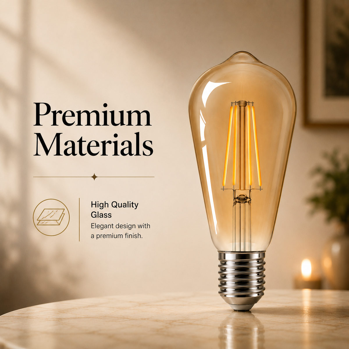 Bec LED cu filament ST64 E27, 7W, 650 lm, 2200K, auriu