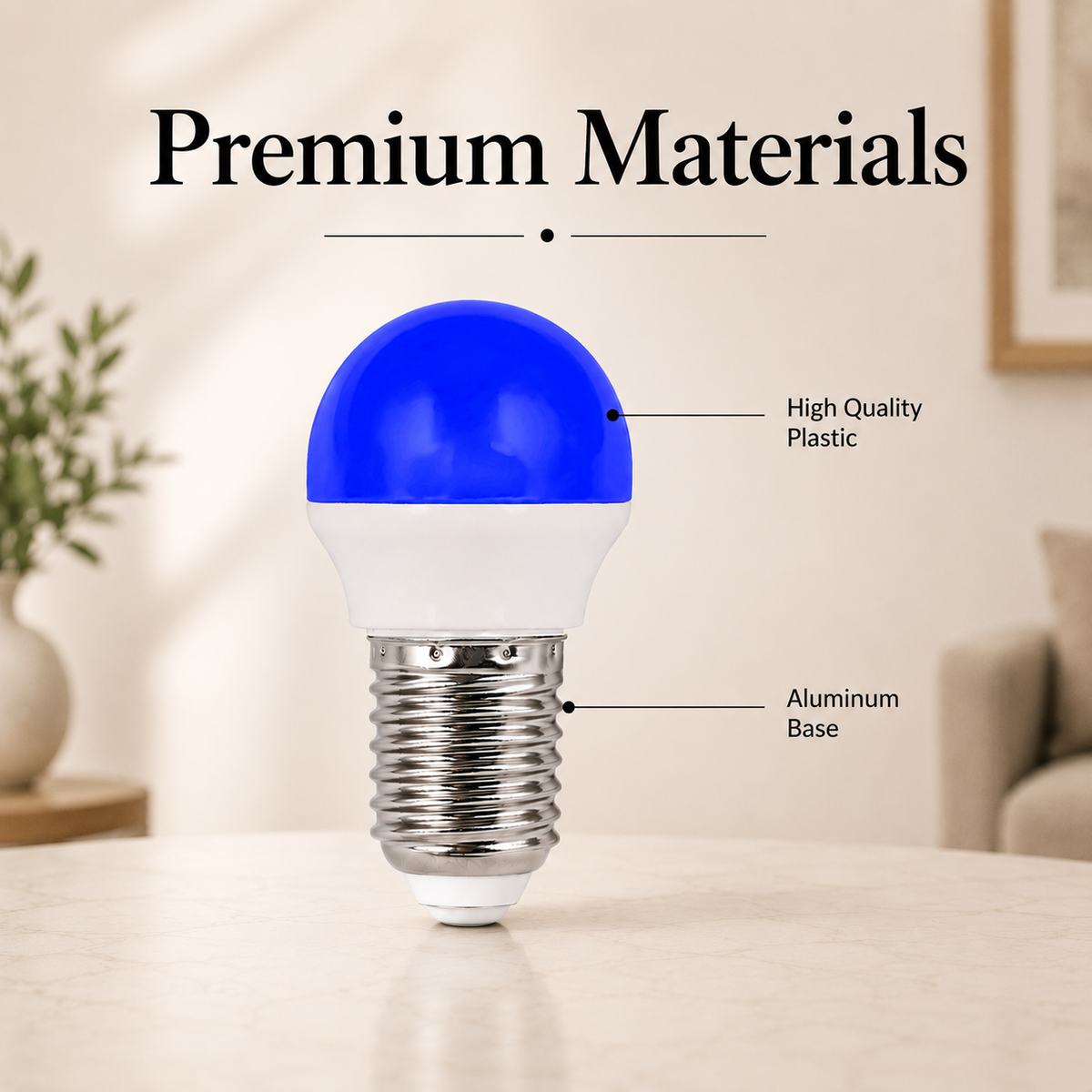 Bec LED G45 E27, albastru, 2 W, 180 lm, 220 V