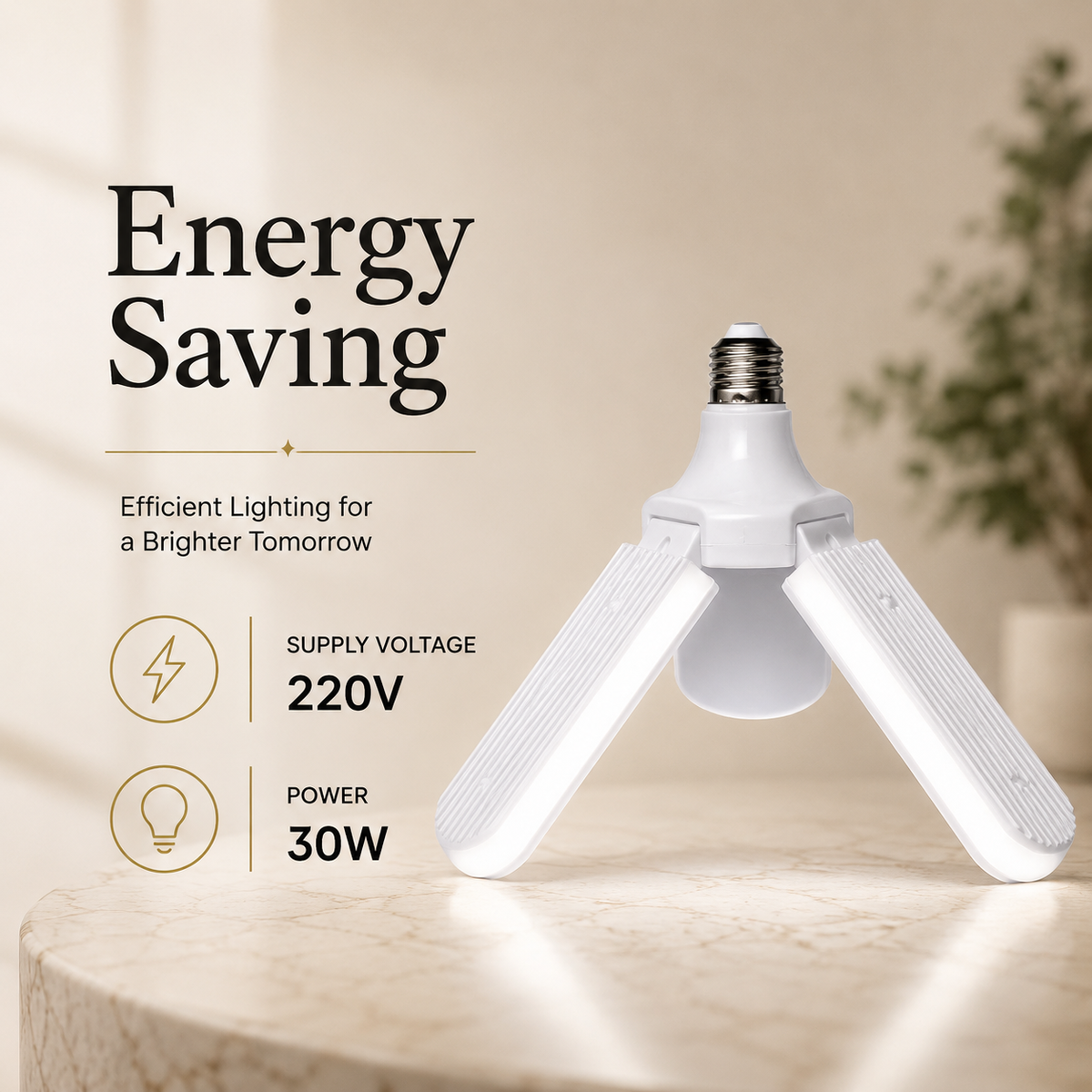 Bec LED E27, 30 W, lumină albă rece 6500 K, 220 V