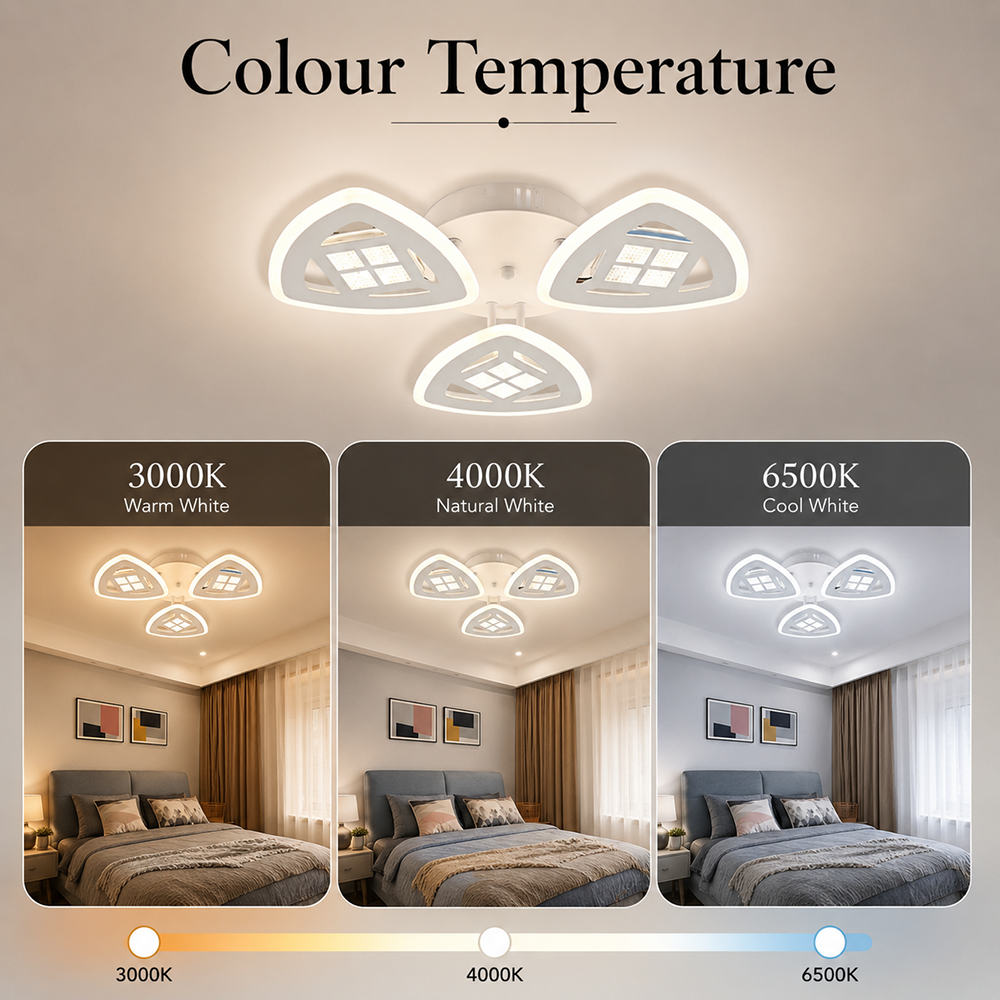 Plafonieră LED 74 W, dimabilă, Wi-Fi, telecomandă, 3 culori de lumină