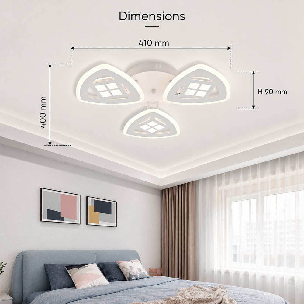 Plafonieră LED 74 W, dimabilă, Wi-Fi, telecomandă, 3 culori de lumină