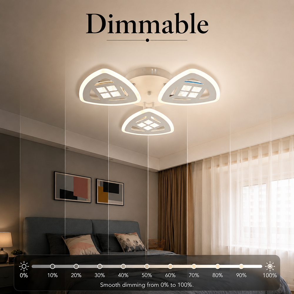 Plafonieră LED 74 W, dimabilă, Wi-Fi, telecomandă, 3 culori de lumină