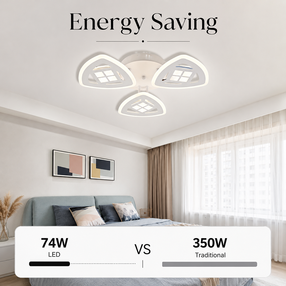Plafonieră LED 74 W, dimabilă, Wi-Fi, telecomandă, 3 culori de lumină