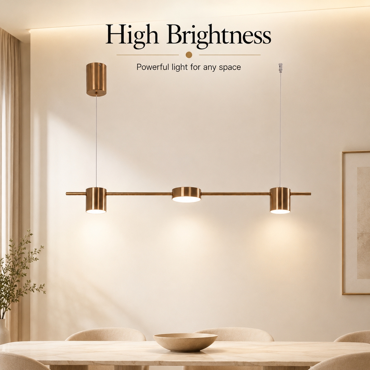 Plafonieră LED aurie dimabilă, 3 surse, Wi-Fi și telecomandă, 30 W, 1500 lm