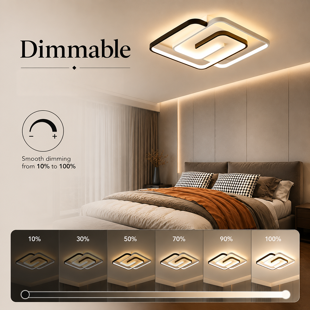 Plafonieră LED 55 cm, 148 W, 8000 lm, Wi-Fi, telecomandă, 3 culori