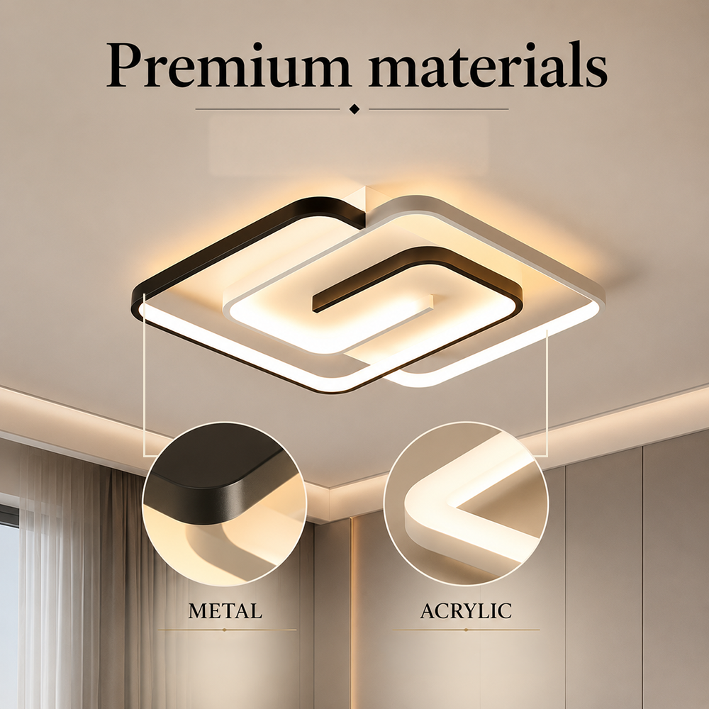Plafonieră LED 55 cm, 148 W, 8000 lm, Wi-Fi, telecomandă, 3 culori
