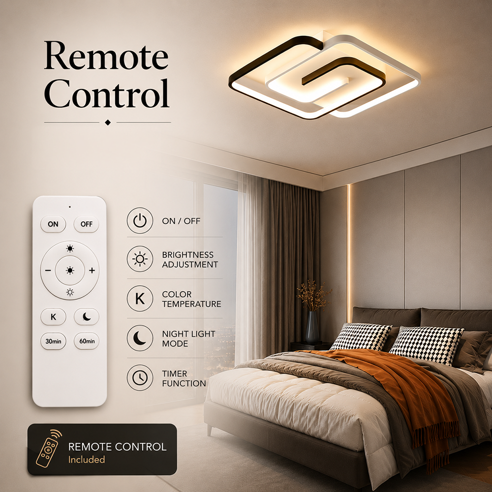 Plafonieră LED 55 cm, 148 W, 8000 lm, Wi-Fi, telecomandă, 3 culori
