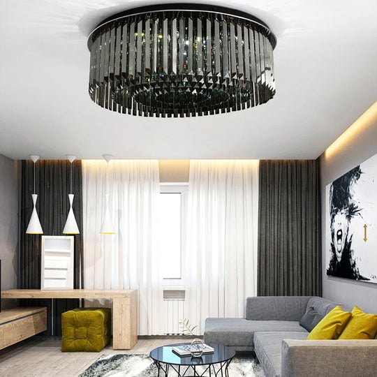 Plafonieră tip candelabru modernă din cristal și metal, 40 cm, E14