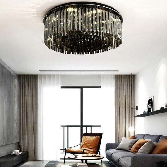 Plafonieră tip candelabru modernă din cristal și metal, 40 cm, E14